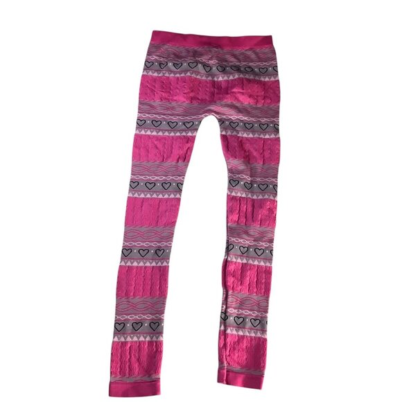 One Step Up Girls Pink & Gray Heart Pattern Leggings One Size (7-16) Nylon Blend - Picture 9 of 11